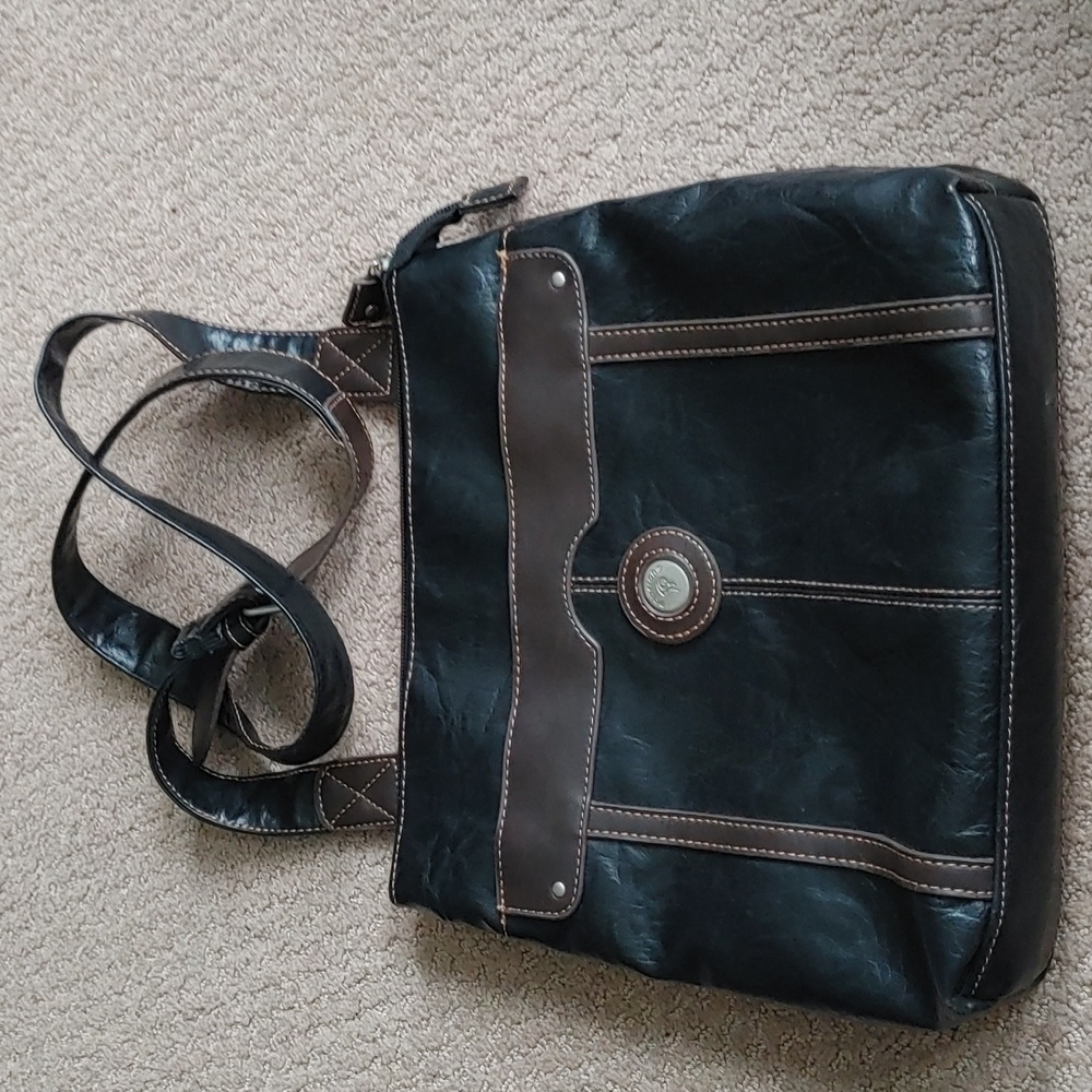 Black Mouflon Purse with Brown Trim